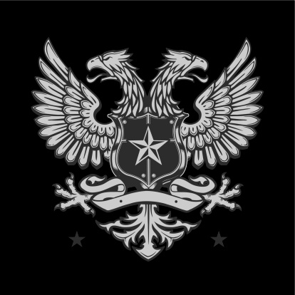 Double-headed Eagle crest on black