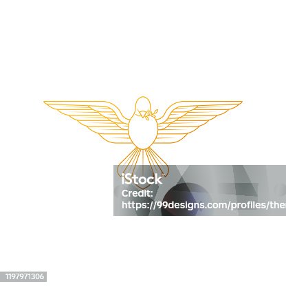 istock Dove logo icon Vector. Abstract Flying dove logo elegant silhouette design vector Line art style. 1197971306