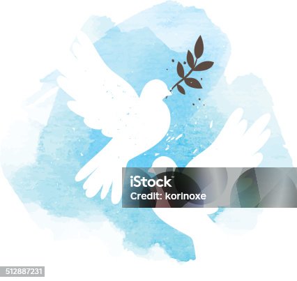 istock Doves on blue background 512887231