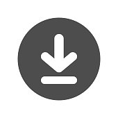 Download button. Vector icon.