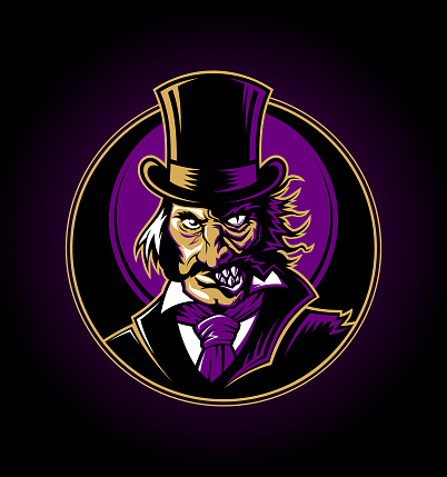 Dr. Jekyll and Mr. Hyde Gothic character vector illustration