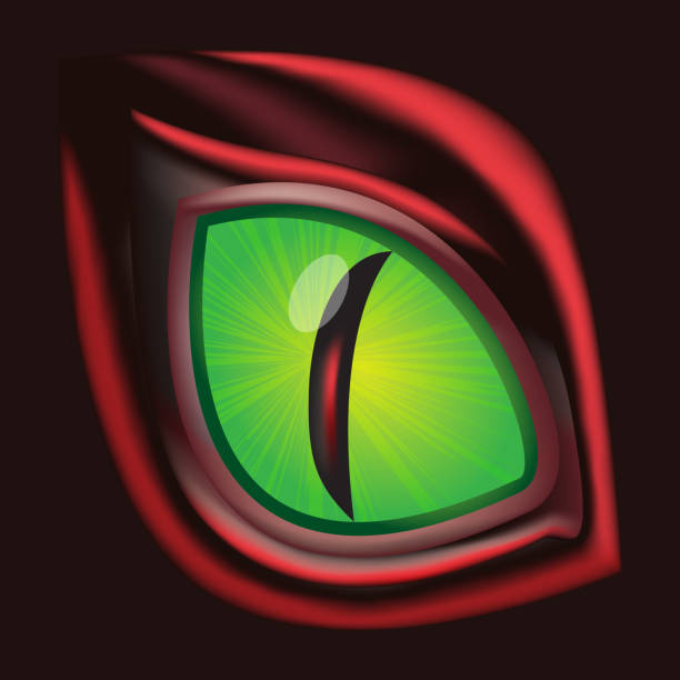 ilustrações de stock, clip art, desenhos animados e ícones de dragon eye - original realistic vector illustration - dragões olho