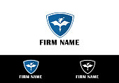 dragon icon or logo on blue shield flat vector