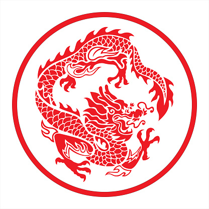 dragon icon, symbol, chinese dragon, papercut dragon, japanese dragon, oriental dragon vector