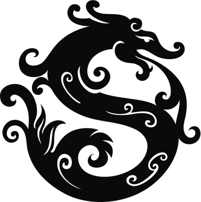 Dragon in black color vector