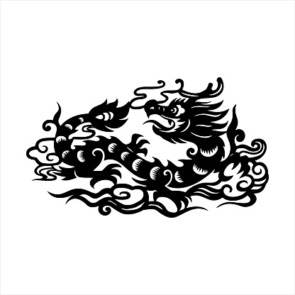 dragon icon, symbol, chinese dragon vector