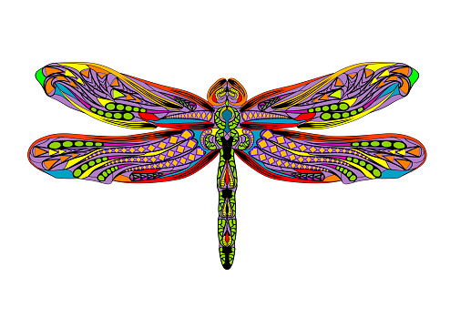 dragonfly ethnic illustration
