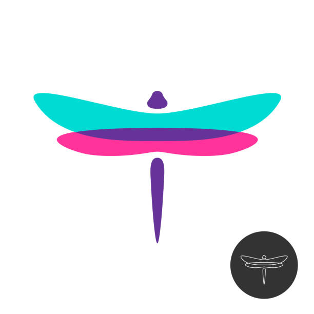 Dragonfly insect creative transparent logo. Fly symbol with owerlay colorful wings. Elegant vivid colors life nature sign. Dragonfly insect creative transparent logo. Fly symbol with owerlay colorful wings. Elegant vivid colors life nature sign. dragonfly stock illustrations
