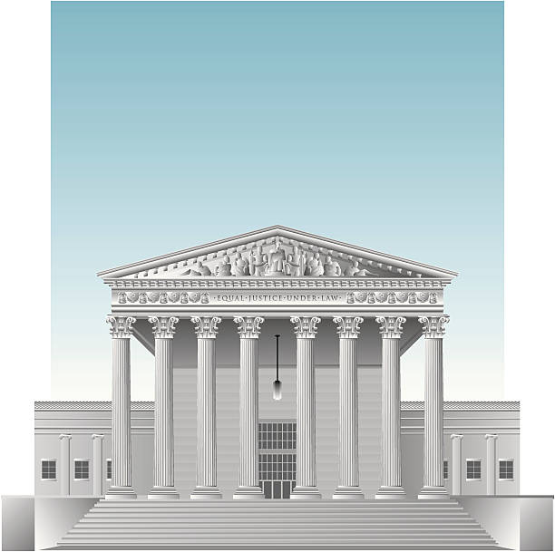 Drawing of the US Supreme Court A highly detailed vector illustration of the US Supreme Court building. (Made up of well over 1,000 pieces.) supreme court building stock illustrations