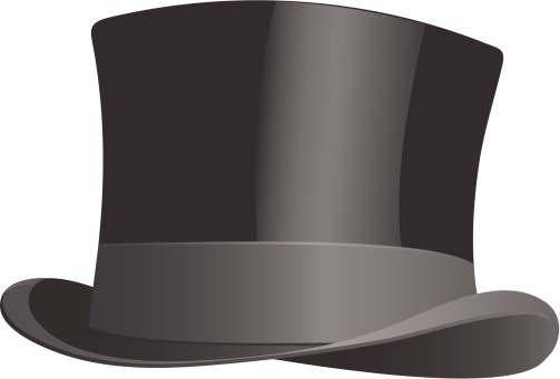 Drawing of traditional black top hat