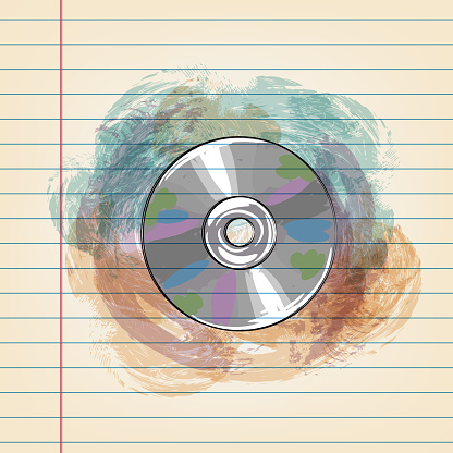 CD ROM Drawing on Ruled Paper