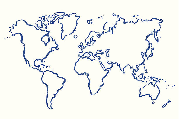 世界地図 手書き イラスト素材 Istock
