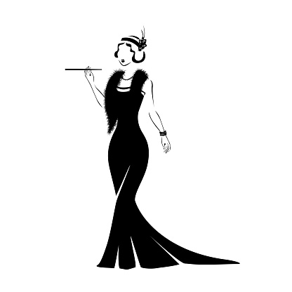 Dress in retro style silhouette