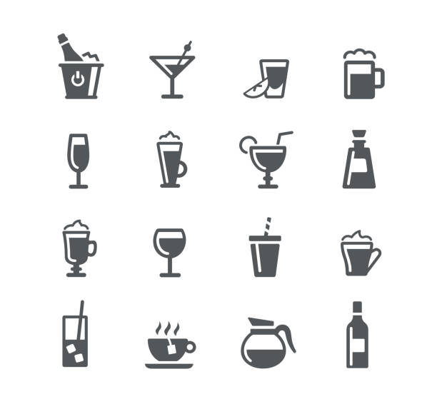 illustrations, cliparts, dessins animés et icônes de icônes de boissons - apéritif