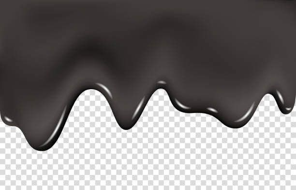 Dripping black paint, ink or oil. Dripping black paint, ink or oil. Drip fuel. Vector background. lacquered stock illustrations
