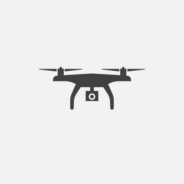 ilustrações, clipart, desenhos animados e ícones de ícone de base do drone. ilustração simples do sinal. projeto do símbolo do zangão. pode ser usado para a correia fotorreceptora, a cópia e o móbil - drone