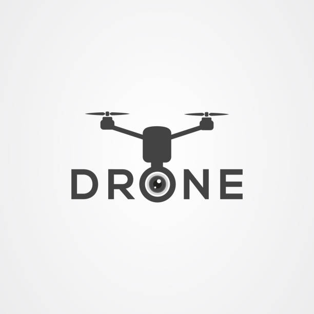 ilustrações, clipart, desenhos animados e ícones de design do vetor do logotipo do ícone do zangão - drone