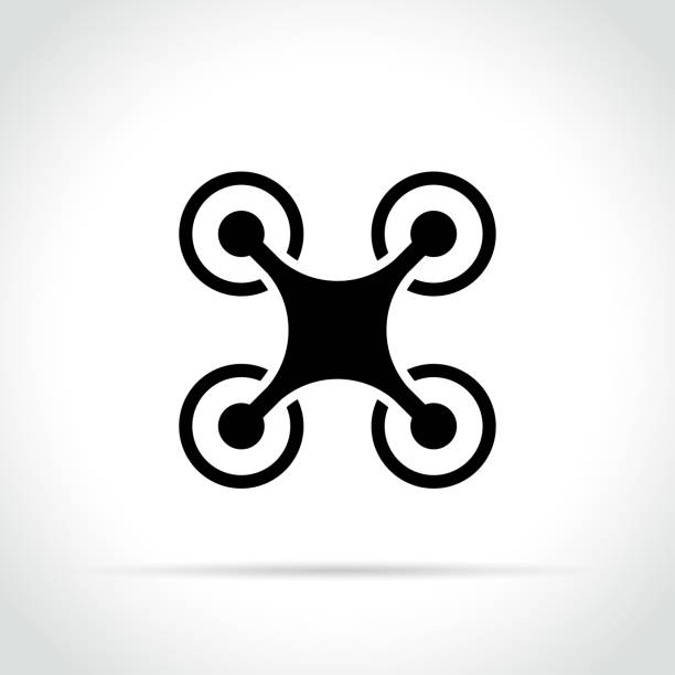 drone icon on white background Illustration of drone icon on white background drone backgrounds stock illustrations