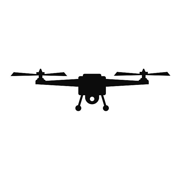 Drone silhouette vector Illustration - VECTOR Drone silhouette vect or Illustration. drone clipart stock illustrations