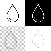 Icon of "Drop" for your own design. Four icons with editable stroke included in the bundle: - One black icon on a white background. - One blank icon on a black background. - One white icon with shadow on a blank background (for easy change background or texture). - One line icon with only a thin black outline (in a line art style). The layers are named to facilitate your customization. Vector Illustration (EPS10, well layered and grouped). Easy to edit, manipulate, resize or colorize. And Jpeg file of different sizes.