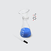 istock Dropper and Glass Erlenmeyer Flask with Funnel 1196698723