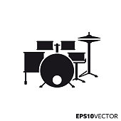istock Drum kit vector glyph icon 1158204163