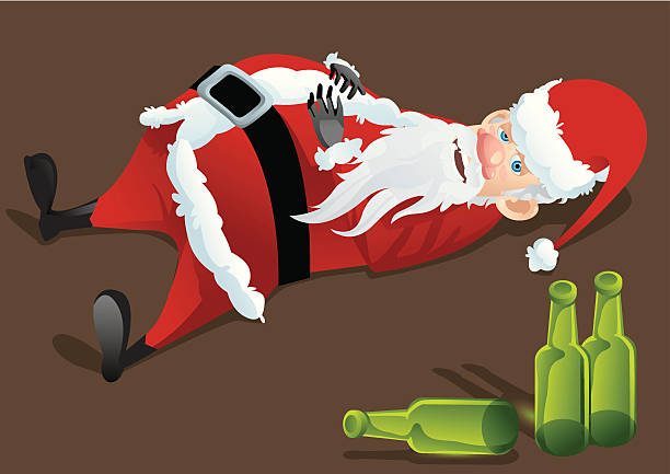 Best Drunk Santa Illustrations, Royalty-Free Vector ...