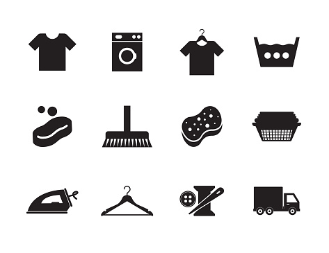 Dry Cleaning Icon Set