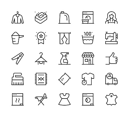 Dry cleaning icons