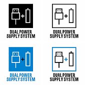 istock Dual Power Supply System vector information sign 1399625080