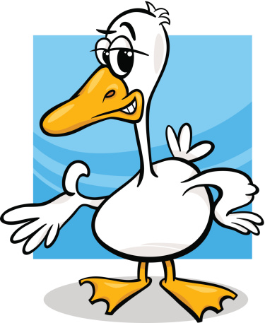 Duck Or Goose Cartoon Farm Bird Stock Illustration - Download Image Now ...