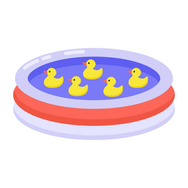 Duck Pond A very creatively designed flat icon of duck pond duck pond stock illustrations