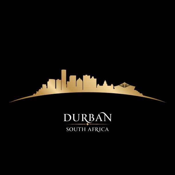 Durban South Africa city skyline silhouette Durban South Africa city skyline vector silhouette illustration durban stock illustrations