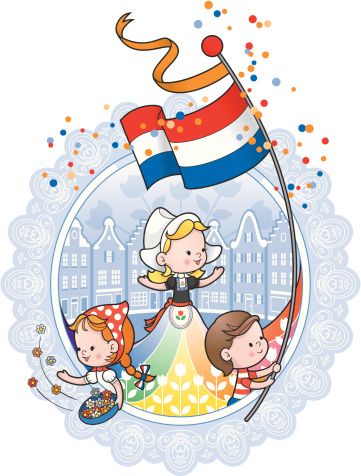 Dutch Queens day celebration lace border