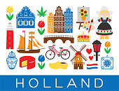 Dutch traditional icons Holland landmarks travel Amsterdam Netherlands