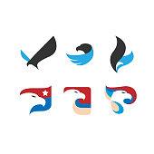 Eagle animal bird logo icon design