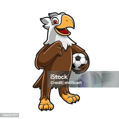 istock eagle cartoon soccer logo mascot 1366141971