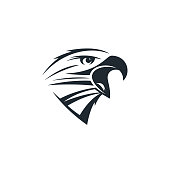 Eagle head on white background. Crowing eagle icon.