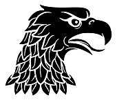Eagle head Roman, German, Amercan or Russian heraldic symbol or team sports mascot