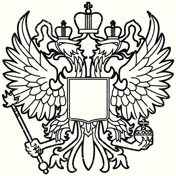Eagle of Mother Russia  animal's crest stock illustrations