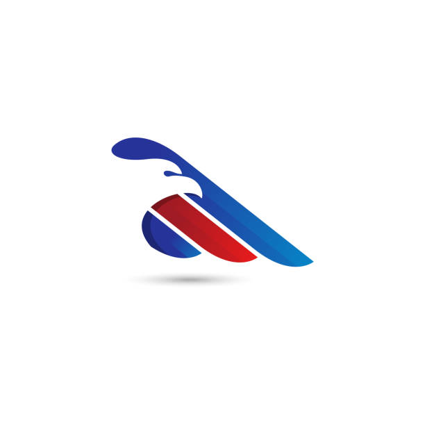 eagle wings vector logo. abstract eagle wings logo. vector animal template with blue and red color. bills patriots stock illustrations