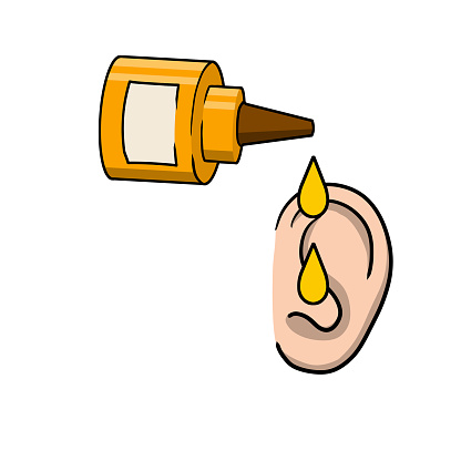 Tetes Telinga Obat Untuk Pendengaran Skema Penerapan Obat Sebotol Cairan  Kartun Organ Manusia Unsur Rumah Sakit Dan Dokter Ilustrasi Stok - Unduh  Gambar Sekarang - iStock