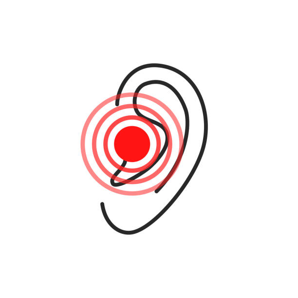 ikona bólu ucha lub bólu ucha - hearing aids stock illustrations