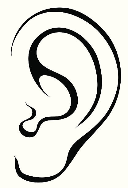 Ear A very simple and clean illustration of a human ear.  human ear stock illustrations