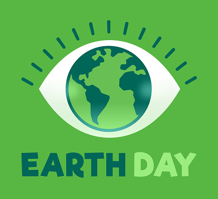 Earth day global eye symbol design.
