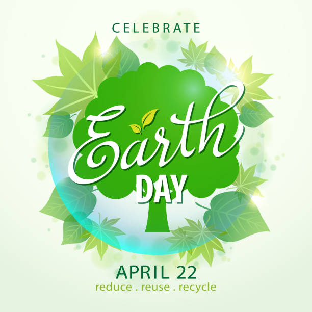 Earth Day Green Planet Earth Day green planet concept. earth day stock illustrations