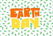 Earth day lettering, Vector illustration design. Lettering typography poster. Vector illustration background.