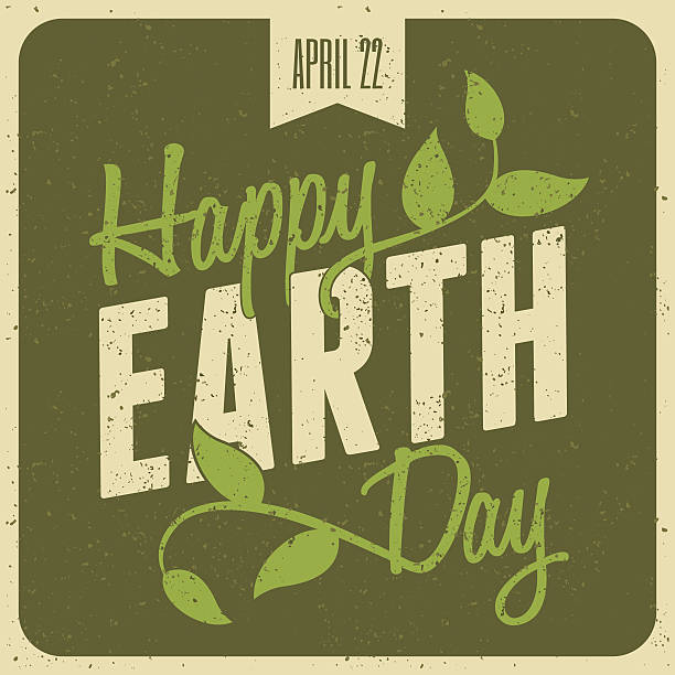 Earth Day Poster Typographic design poster for Earth Day. earth day stock illustrations