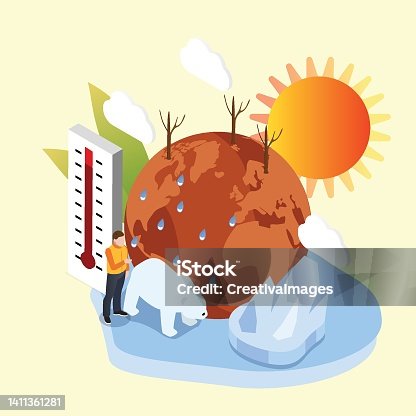 istock earth experiencing a climate crisis because of mankind isometric 3d vector 1411361281