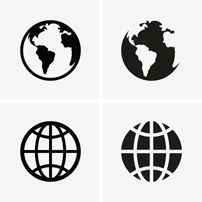 Earth Globe Icons. Vector for web